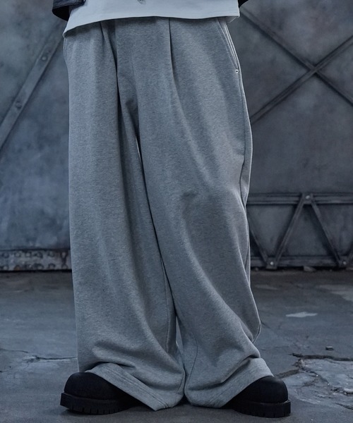 LANDNESS(ランドネス)の「【LANDNESS/ランドネス】DOUBLE WAIST WIDE SWEAT PANTS/ダブルウエストワイドスウェットパンツ(スウェットパンツ・メンズ・アイボリー/ブラック/杢グレー・S/M/L)」の14枚目の写真