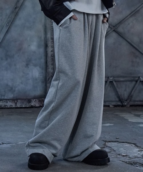 LANDNESS(ランドネス)の「【LANDNESS/ランドネス】DOUBLE WAIST WIDE SWEAT PANTS/ダブルウエストワイドスウェットパンツ(スウェットパンツ・メンズ・アイボリー/ブラック/杢グレー・S/M/L)」の16枚目の写真