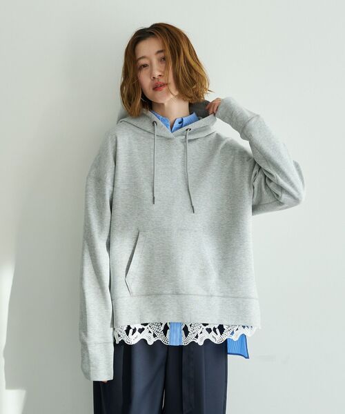 YECCA VECCA(イェッカヴェッカ)の「レースヘムロングシャツ(シャツ/ブラウス・レディース・ストライプ/オフホワイト・FREE)」の16枚目の写真