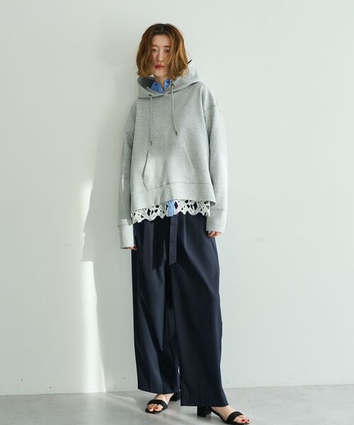 YECCA VECCA(イェッカヴェッカ)の「レースヘムロングシャツ(シャツ/ブラウス・レディース・ストライプ/オフホワイト・FREE)」の17枚目の写真