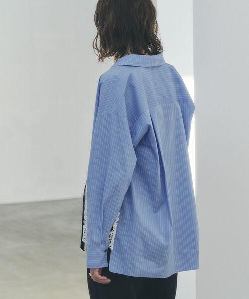 YECCA VECCA(イェッカヴェッカ)の「レースヘムロングシャツ(シャツ/ブラウス・レディース・ストライプ/オフホワイト・FREE)」の22枚目の写真
