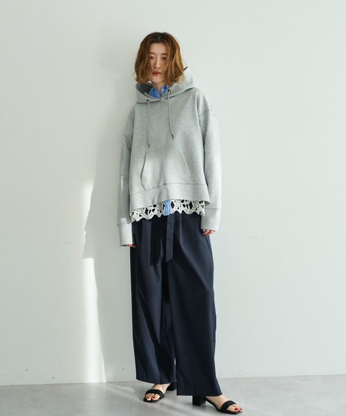 YECCA VECCA（イェッカヴェッカ）の「レースヘムロングシャツ（シャツ/ブラウス・レディース・ストライプ/オフホワイト・FREE）」の18枚目の写真