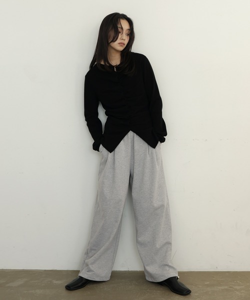  hellam（へラム）の「裏毛2タックパンツ（スウェットパンツ・レディース・ブラック/杢グレー/オートミール・FREE）」の20枚目の写真