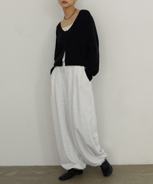  hellam（へラム）の「裏毛2タックパンツ（スウェットパンツ・レディース・ブラック/杢グレー/オートミール・FREE）」の12枚目の写真
