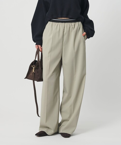 BEAUTY&YOUTH UNITED ARROWS（ビューティーアンドユースユナイテッドアローズ）の「ラインゴム ワイドパンツ ウォッシャブル 防シワ（その他パンツ・レディース・ブラック/ライム/モカ・S/XS/M）」の3枚目の写真