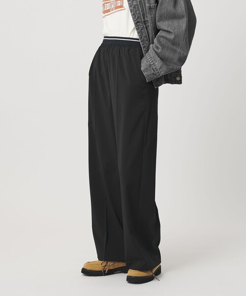 BEAUTY&YOUTH UNITED ARROWS（ビューティーアンドユースユナイテッドアローズ）の「ラインゴム ワイドパンツ ウォッシャブル 防シワ（その他パンツ・レディース・ブラック/ライム/モカ・S/XS/M）」の4枚目の写真