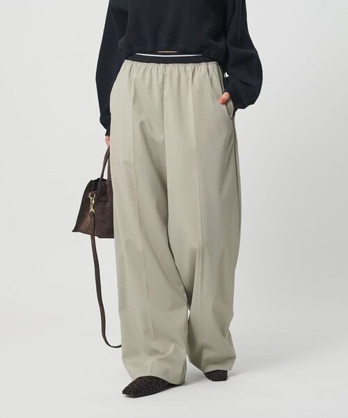 BEAUTY&YOUTH UNITED ARROWS（ビューティーアンドユースユナイテッドアローズ）の「ラインゴム ワイドパンツ ウォッシャブル 防シワ（その他パンツ・レディース・ブラック/ライム/モカ・S/XS/M）」の7枚目の写真