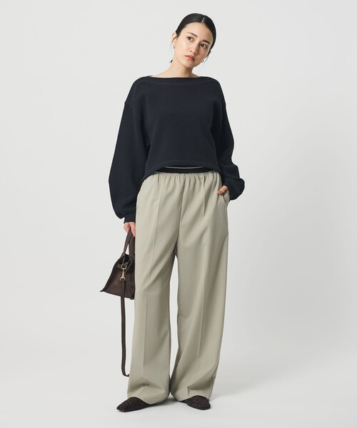 BEAUTY&YOUTH UNITED ARROWS(ビューティーアンドユースユナイテッドアローズ)の「ラインゴム ワイドパンツ ウォッシャブル 防シワ(その他パンツ・レディース・ブラック/ライム/モカ/ダークグレー・S/XS/M)」の7枚目の写真