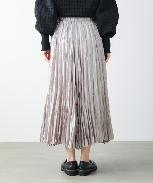 Bou Jeloud（ブージュルード）の「ワッシャーマットサテンスカート（スカート・レディース・チャコールグレー/ホワイト系その他/ライトカーキ・FREE）」の13枚目の写真