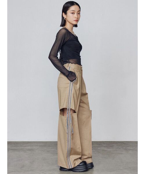 EMODA（エモダ）の「ダブルラインルーズパンツ（その他パンツ・レディース・グレー/ベージュ・SMALL/MEDIUM）」の6枚目の写真