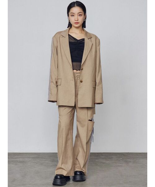 EMODA（エモダ）の「ダブルラインルーズパンツ（その他パンツ・レディース・グレー/ベージュ・SMALL/MEDIUM）」の7枚目の写真