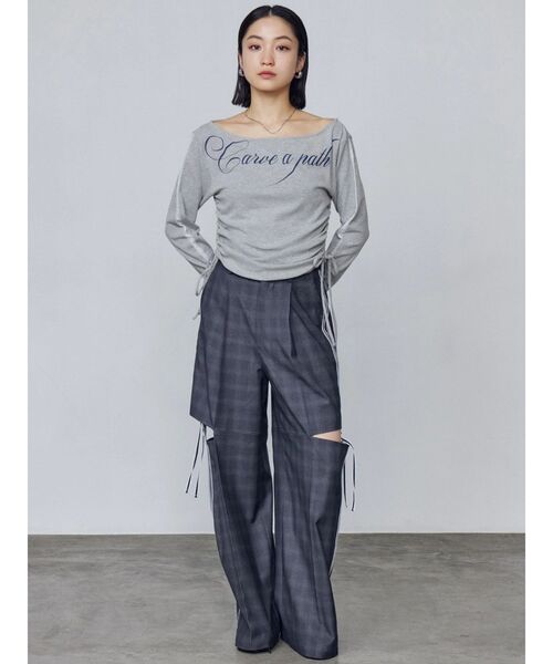 EMODA（エモダ）の「ダブルラインルーズパンツ（その他パンツ・レディース・グレー/ベージュ・SMALL/MEDIUM）」の12枚目の写真