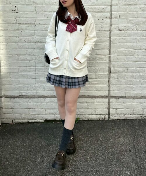 U.S. POLO ASSN.(ユーエスポロアッスン)の「【U.S. POLO ASSN. ×RMAF】スクールカーディガン(カーディガン/ボレロ・レディース・オフホワイト/ベージュ/ネイビー・LARGE/MEDIUM)」の8枚目の写真