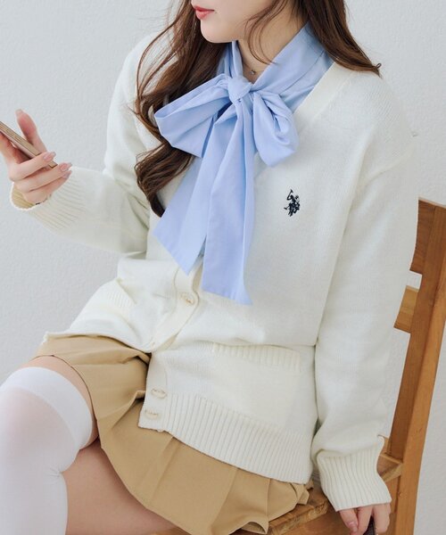U.S. POLO ASSN.(ユーエスポロアッスン)の「【U.S. POLO ASSN. ×RMAF】スクールカーディガン(カーディガン/ボレロ・レディース・オフホワイト/ベージュ/ネイビー・LARGE/MEDIUM)」の17枚目の写真