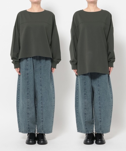 LEPSIM（レプシィム）の「選べる丈長袖プルオーバー　639380（Tシャツ/カットソー・レディース・ブルー/オフホワイト/チャコールグレー・FREE/TALL）」の4枚目の写真