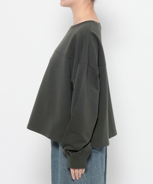 LEPSIM（レプシィム）の「選べる丈長袖プルオーバー　639380（Tシャツ/カットソー・レディース・ブルー/オフホワイト/チャコールグレー・FREE/TALL）」の6枚目の写真