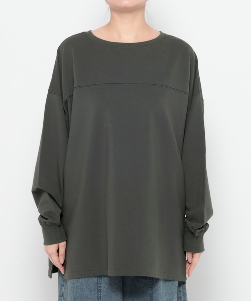 LEPSIM（レプシィム）の「選べる丈長袖プルオーバー　639380（Tシャツ/カットソー・レディース・ブルー/オフホワイト/チャコールグレー・FREE/TALL）」の12枚目の写真