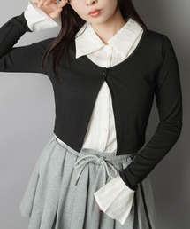 カーディガンレイヤード風長袖シャツ