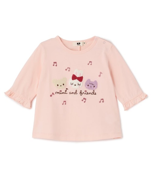 KP(ケーピー)の「mimiちゃんとフレンズ 7分袖Tシャツ 【POMプロテクト加工】(Tシャツ/カットソー・キッズ・ピンク/オフホワイト・90cm/100cm/120cm/130cm/110cm)」の9枚目の写真