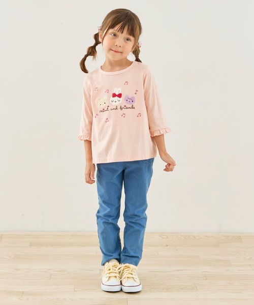 KP(ケーピー)の「mimiちゃんとフレンズ 7分袖Tシャツ 【POMプロテクト加工】(Tシャツ/カットソー・キッズ・ピンク/オフホワイト・90cm/100cm/120cm/130cm/110cm)」の5枚目の写真