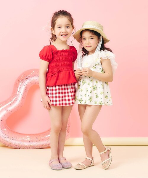 apres les cours（アプレレクール）の「【UVカット】レース・花柄シアーフリルワンピース水着_ジュニア対応（水着・キッズ・サックスブルー/その他3・80/90/100/110/120/130/140）」の8枚目の写真