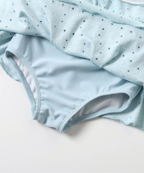 apres les cours（アプレレクール）の「【UVカット】レース・花柄シアーフリルワンピース水着_ジュニア対応（水着・キッズ・サックスブルー/その他3・80/90/100/110/120/130/140）」の18枚目の写真