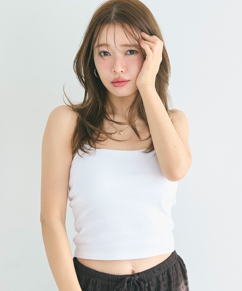 coca（coca）（コカ）の「OUT BRA  クロスキャミソール（キャミソール・レディース・ブラウン/ホワイト/ブラック・L/M/S）」の2枚目の写真