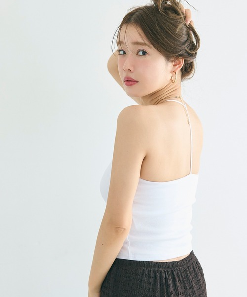 coca（coca）（コカ）の「OUT BRA  クロスキャミソール（キャミソール・レディース・ブラウン/ホワイト/ブラック・L/M/S）」の6枚目の写真