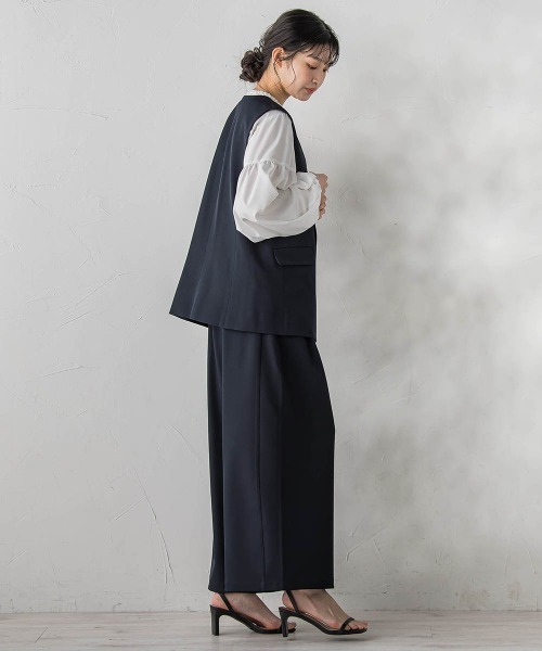 Droite lautreamont(ドロワットロートレアモン)の「ストレッチツイルジレ≪手洗い可能≫(ベスト・レディース・ネイビー/チャコールグレー・M)」の4枚目の写真