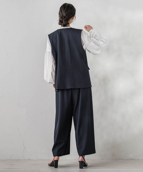 Droite lautreamont(ドロワットロートレアモン)の「ストレッチツイルジレ≪手洗い可能≫(ベスト・レディース・ネイビー/チャコールグレー・M)」の5枚目の写真