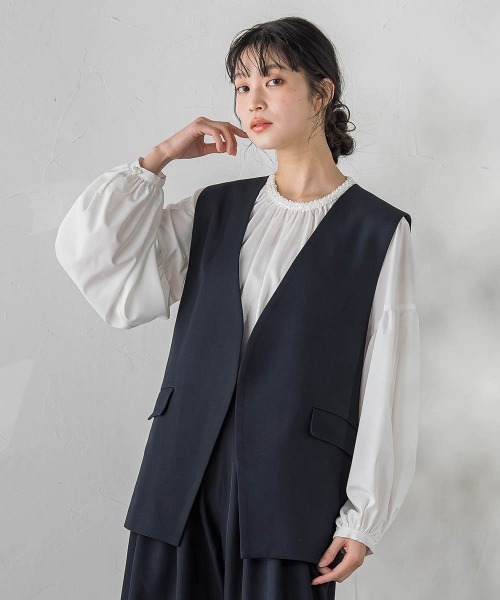Droite lautreamont(ドロワットロートレアモン)の「ストレッチツイルジレ≪手洗い可能≫(ベスト・レディース・ネイビー/チャコールグレー・M)」の20枚目の写真
