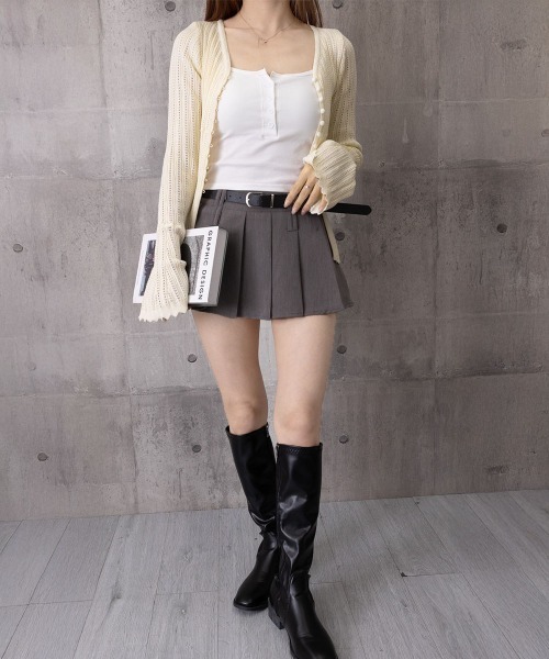 Miniministore（ミニミニストア）の「透かし編みニットフレア袖サマーニット春服（ニット/セーター・レディース・ブラック/アイボリー・FREE）」の21枚目の写真