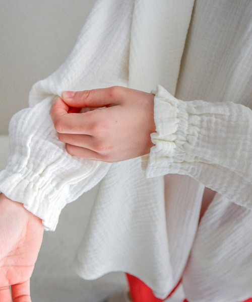 RIO（リオ）の「cononコラボ　ダブルガーゼチュニック（Tシャツ/カットソー・キッズ・スミクロ/アイボリー・100cm/110cm/120cm）」の4枚目の写真