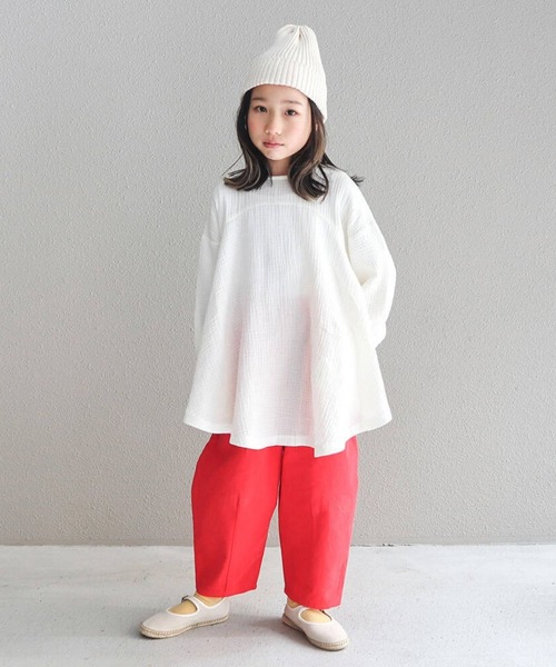 RIO（リオ）の「cononコラボ　ダブルガーゼチュニック（Tシャツ/カットソー・キッズ・スミクロ/アイボリー・100cm/110cm/120cm）」の5枚目の写真