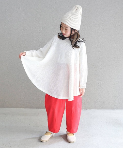 RIO（リオ）の「cononコラボ　ダブルガーゼチュニック（Tシャツ/カットソー・キッズ・スミクロ/アイボリー・100cm/110cm/120cm）」の8枚目の写真