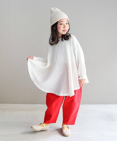 RIO（リオ）の「cononコラボ　ダブルガーゼチュニック（Tシャツ/カットソー・キッズ・スミクロ/アイボリー・100cm/110cm/120cm）」の9枚目の写真