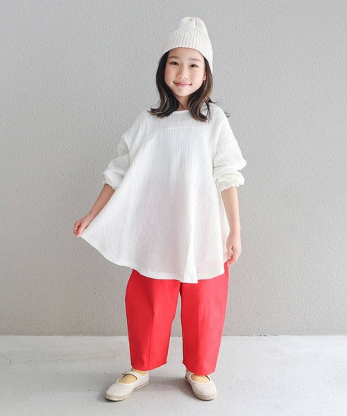 RIO（リオ）の「cononコラボ　ダブルガーゼチュニック（Tシャツ/カットソー・キッズ・スミクロ/アイボリー・100cm/110cm/120cm）」の6枚目の写真