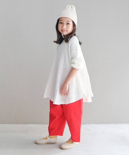 RIO（リオ）の「cononコラボ　ダブルガーゼチュニック（Tシャツ/カットソー・キッズ・スミクロ/アイボリー・100cm/110cm/120cm）」の7枚目の写真