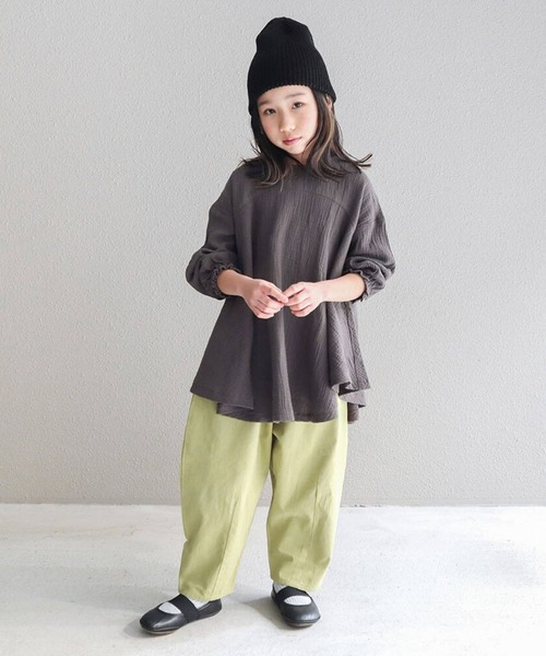 RIO（リオ）の「cononコラボ　ダブルガーゼチュニック（Tシャツ/カットソー・キッズ・スミクロ/アイボリー・100cm/110cm/120cm）」の11枚目の写真