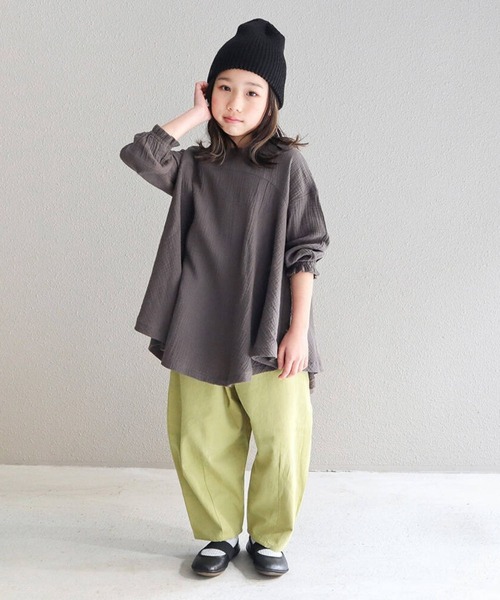 RIO（リオ）の「cononコラボ　ダブルガーゼチュニック（Tシャツ/カットソー・キッズ・スミクロ/アイボリー・100cm/110cm/120cm）」の12枚目の写真