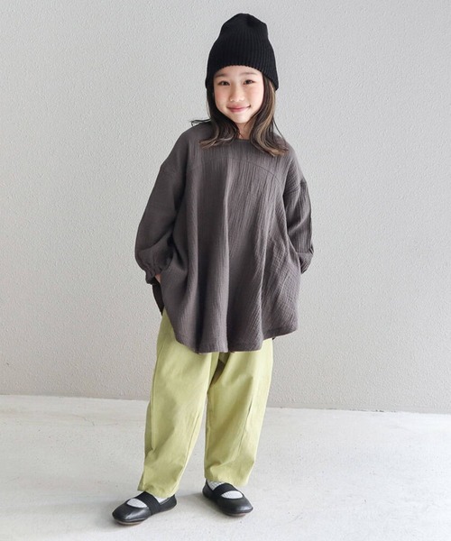 RIO（リオ）の「cononコラボ　ダブルガーゼチュニック（Tシャツ/カットソー・キッズ・スミクロ/アイボリー・100cm/110cm/120cm）」の13枚目の写真