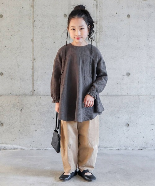 RIO（リオ）の「cononコラボ　ダブルガーゼチュニック（Tシャツ/カットソー・キッズ・スミクロ/アイボリー・100cm/110cm/120cm）」の15枚目の写真