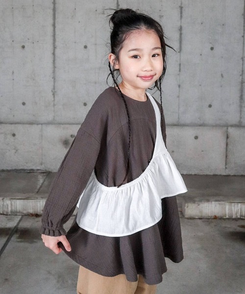 RIO（リオ）の「cononコラボ　ダブルガーゼチュニック（Tシャツ/カットソー・キッズ・スミクロ/アイボリー・100cm/110cm/120cm）」の17枚目の写真