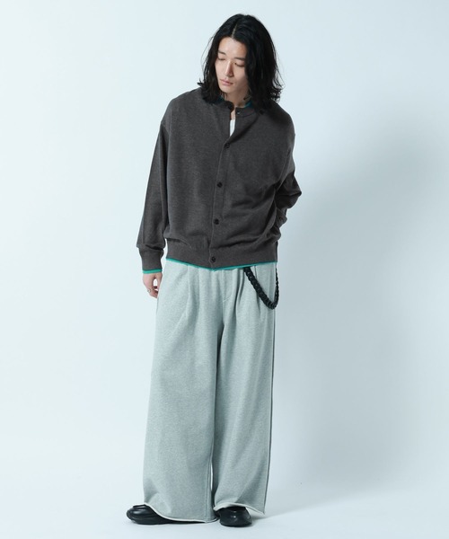 RAGEBLUE（レイジブルー）の「Design Cut Straight Wide Sweat Pants/カットオフストレートワイドスウェットパンツ（スウェットパンツ・メンズ・ブラック/アッシュグレー・MEDIUM/LARGE）」の3枚目の写真
