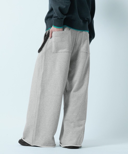 RAGEBLUE（レイジブルー）の「Design Cut Straight Wide Sweat Pants/カットオフストレートワイドスウェットパンツ（スウェットパンツ・メンズ・ブラック/アッシュグレー・MEDIUM/LARGE）」の7枚目の写真