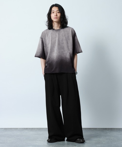RAGEBLUE(レイジブルー)の「Design Cut Straight Wide Sweat Pants/カットオフストレートワイドスウェットパンツ(スウェットパンツ・メンズ・ブラック/アッシュグレー・MEDIUM/LARGE)」の6枚目の写真