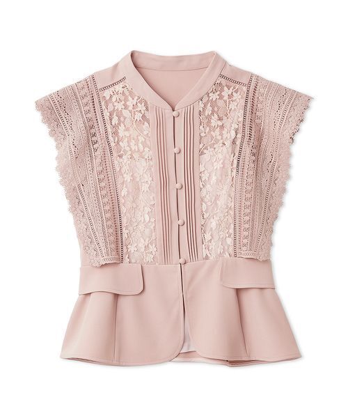 LILY BROWN（リリーブラウン）の「スイッチングレースブラウス（シャツ/ブラウス・レディース・アイボリー/ブラック/ピンク・F）」の3枚目の写真