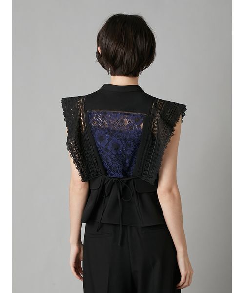 LILY BROWN（リリーブラウン）の「スイッチングレースブラウス（シャツ/ブラウス・レディース・アイボリー/ブラック/ピンク・F）」の8枚目の写真