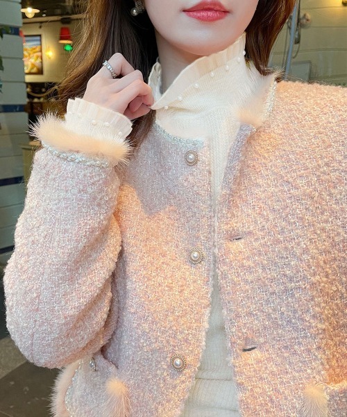 Miniministore（ミニミニストア）の「リブニットトップス ハイネック長袖春秋冬（ニット/セーター・レディース・アイボリー/ブラック/ベージュ/ホワイト・FREE）」の7枚目の写真