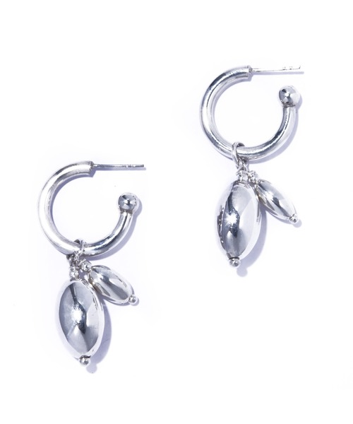 quip queint(クイップクエイント)の「【quip queint】germe duo hoop pierce/ジェルム デュオ フープ ピアス(ピアス(両耳用)・レディース・シルバー・FREE)」の2枚目の写真